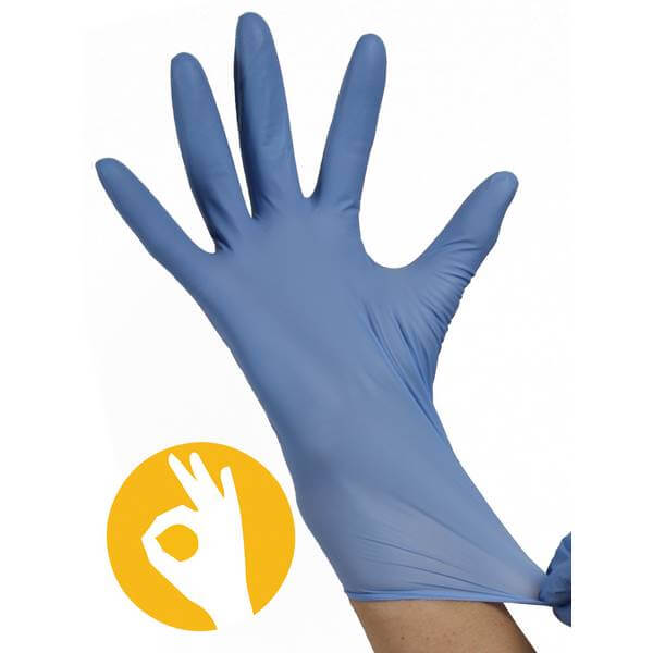 Muf Makkelijk te lezen sarcoom nitril handschoenen blauw poedervrij